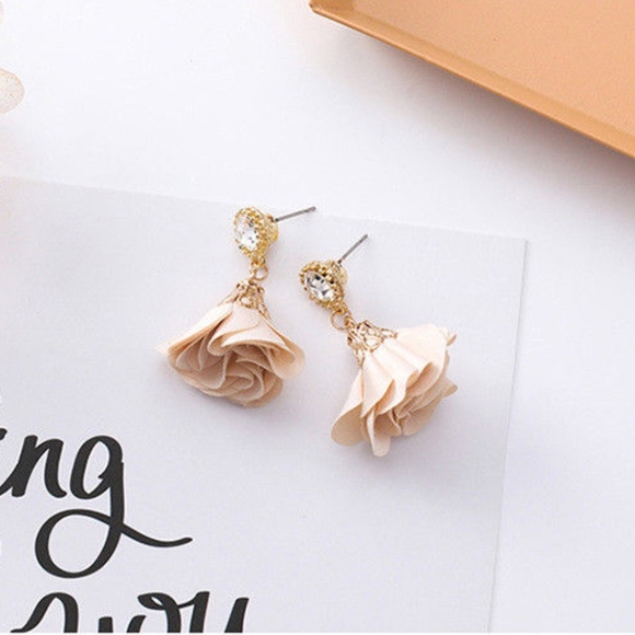 Jewelry - 'Blush Bell' Gold Stud Rhinestone Accent Earrings